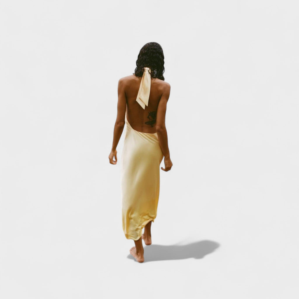 Gala™ | Vestido Halter Satinado