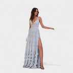 Florencia™ | Vestido largo bohemio con abertura y volantes.