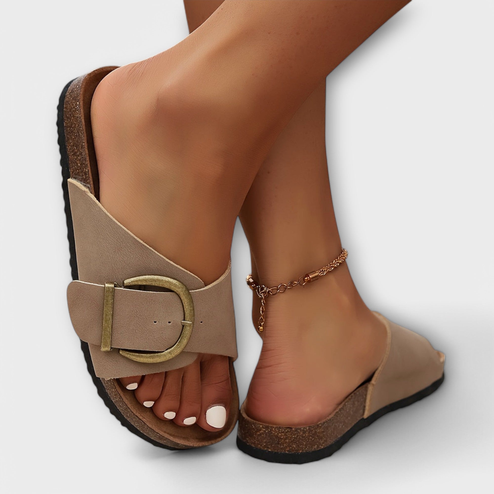 Margie™ | Sandalias de corcho para mujer con diseño de hebilla