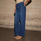 Carlota™ | Jeans de Cintura Alta Pierna Ancha