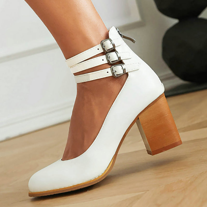 Casilda™ | Sandalias lisas con tira en el tobillo y suela gruesa