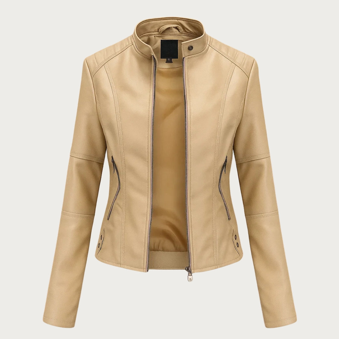 Jeniffer™ | Abrigo de Cuero Moderno