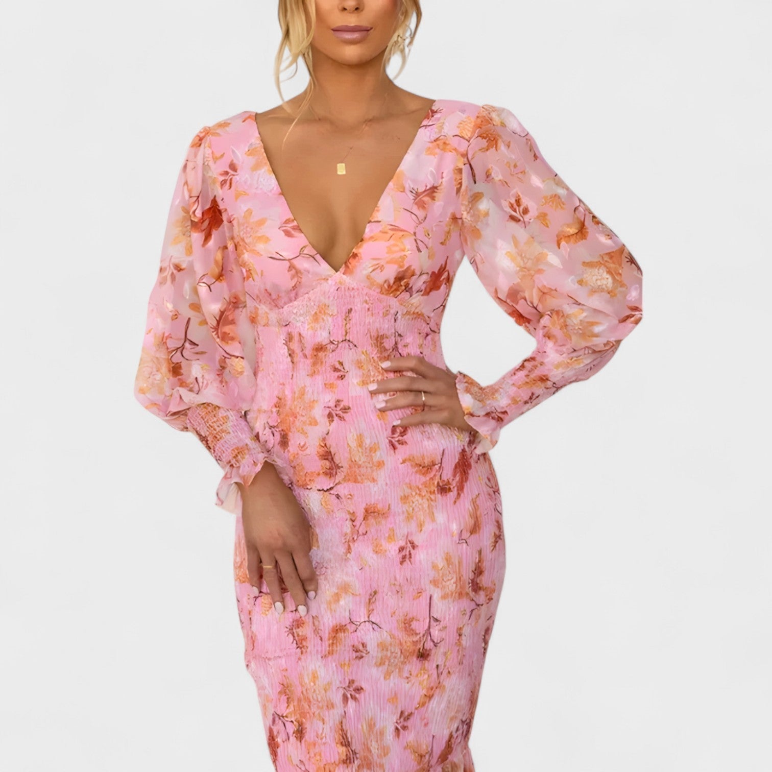 Valeria™ | Vestido Midi en Chiffon Floral