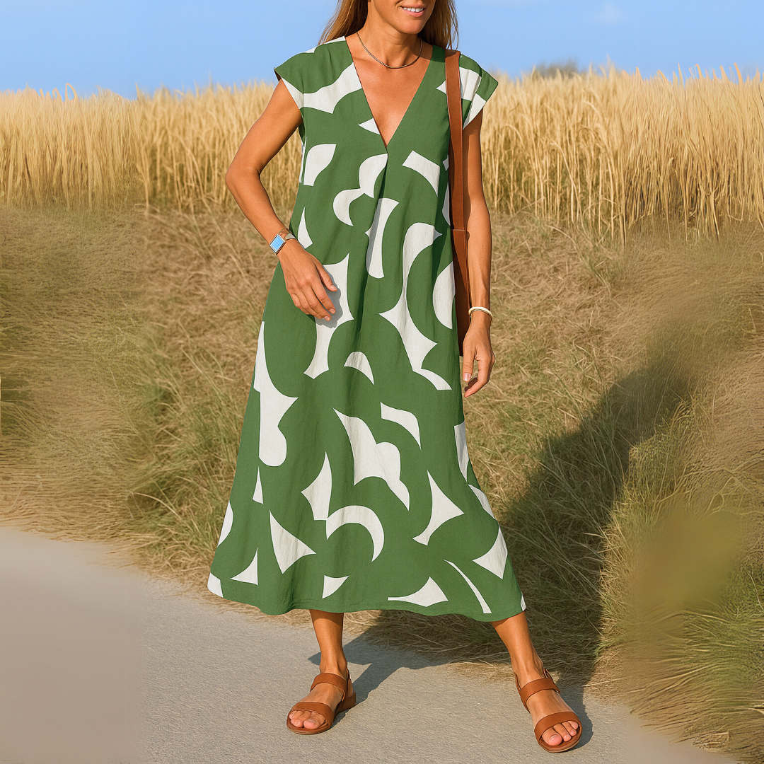 Magda™ | Vestido fluido con escote en V