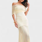 Vitoria™ | Vestido largo de punto con hombros descubiertos