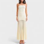 Vitoria™ | Vestido largo de punto con hombros descubiertos