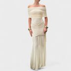 Vitoria™ | Vestido largo de punto con hombros descubiertos
