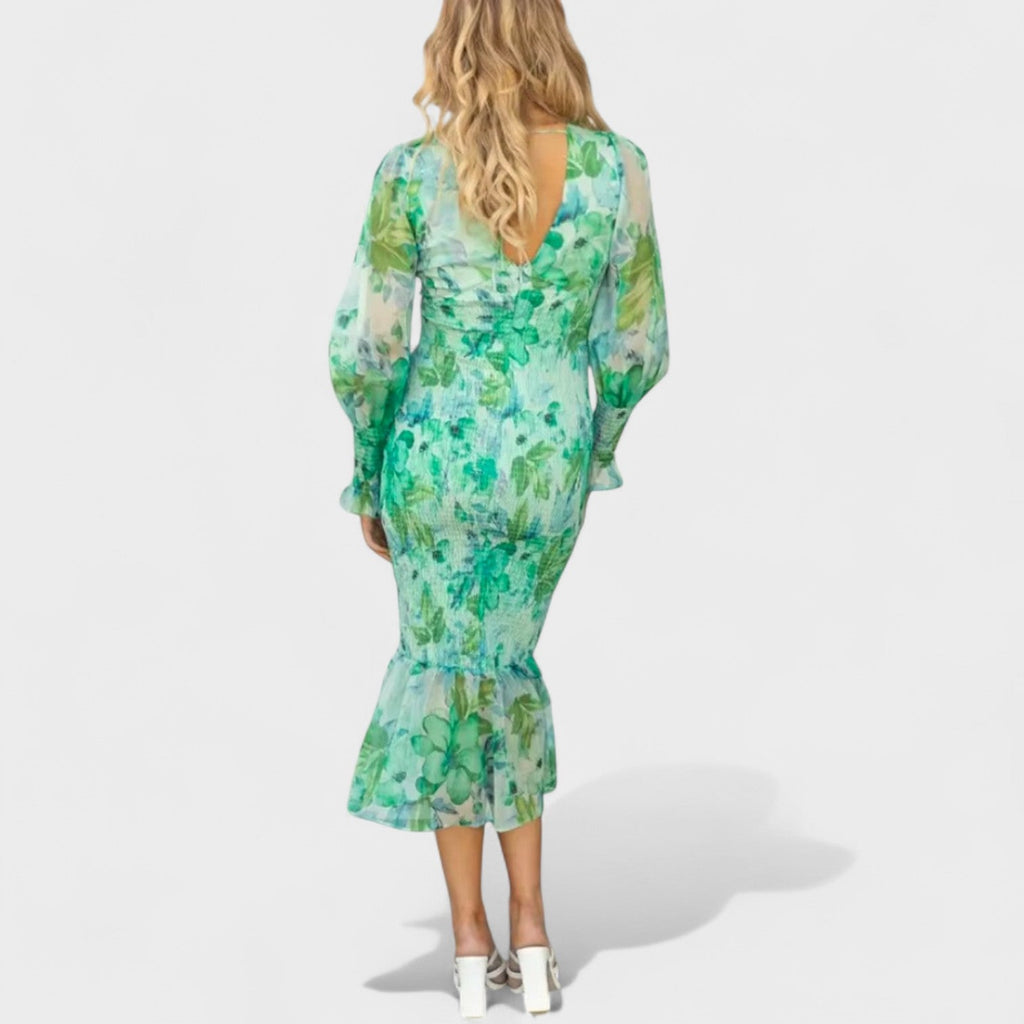 Valeria™ | Vestido Midi en Chiffon Floral