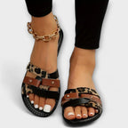 Jenevra™ | Sandalias con tiras cruzadas de leopardo