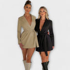 Vestido blazer con escote en V