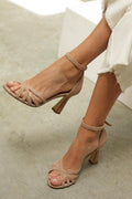 Elviera™ | Sandalias de patchwork con puntera redonda y talón estrecho