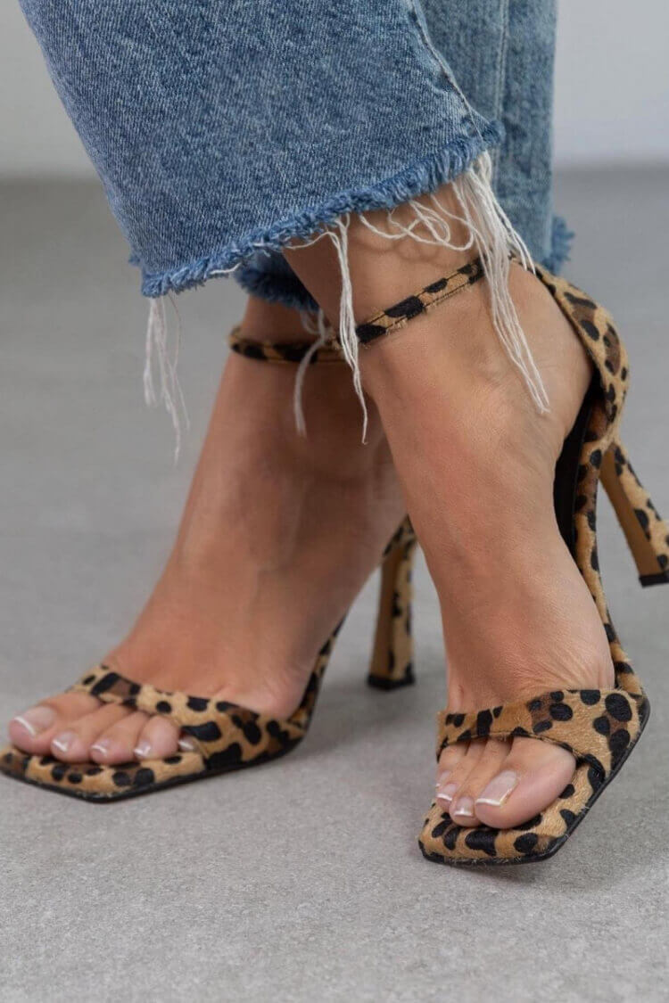 Giulia™ | Sandalias de tacón alto con estampado de leopardo