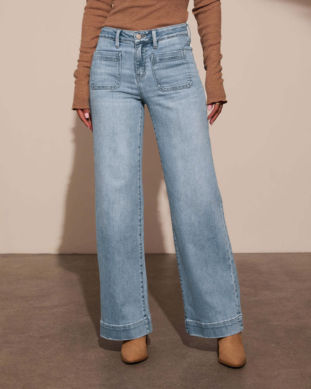 Carlota™ | Jeans de Cintura Alta Pierna Ancha