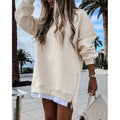 Moda Otoño Invierno Suéter de Pullover con Diseño de Cremallera Lateral para Mujeres
