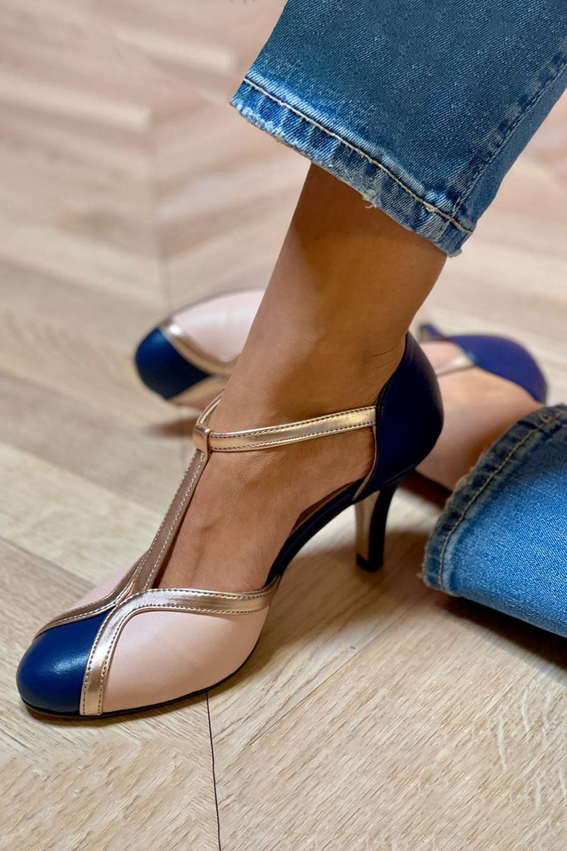 Alessia™ | Zapatillas de tira en T coloridas y cómodas con puntera redonda