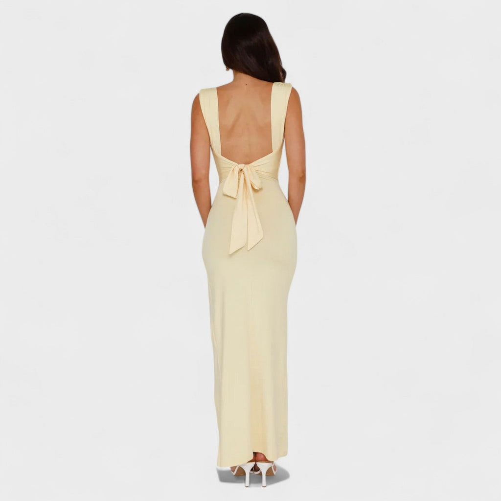 Sarella™ | Vestido largo con espalda descubierta y lazo