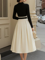 CLÁSICA™ | Conjunto Elegante con Top Ajustado y Falda Plisada