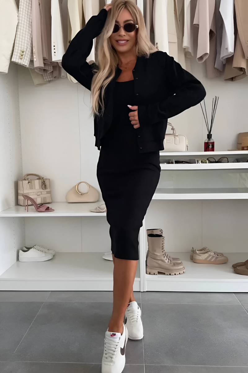 Tatiana™ | Conjunto de Vestido Midi & Cardigan