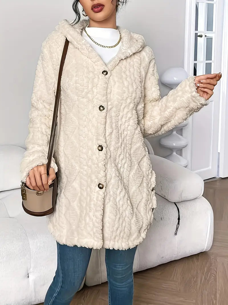 Sarahi™ | Abrigo con capucha de felpa