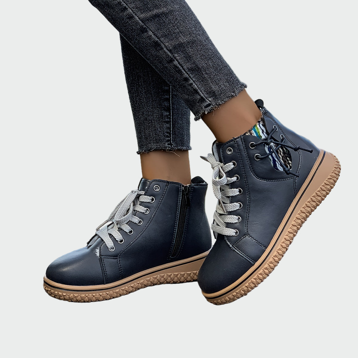 Botas ortopédicas de cuero de caña baja