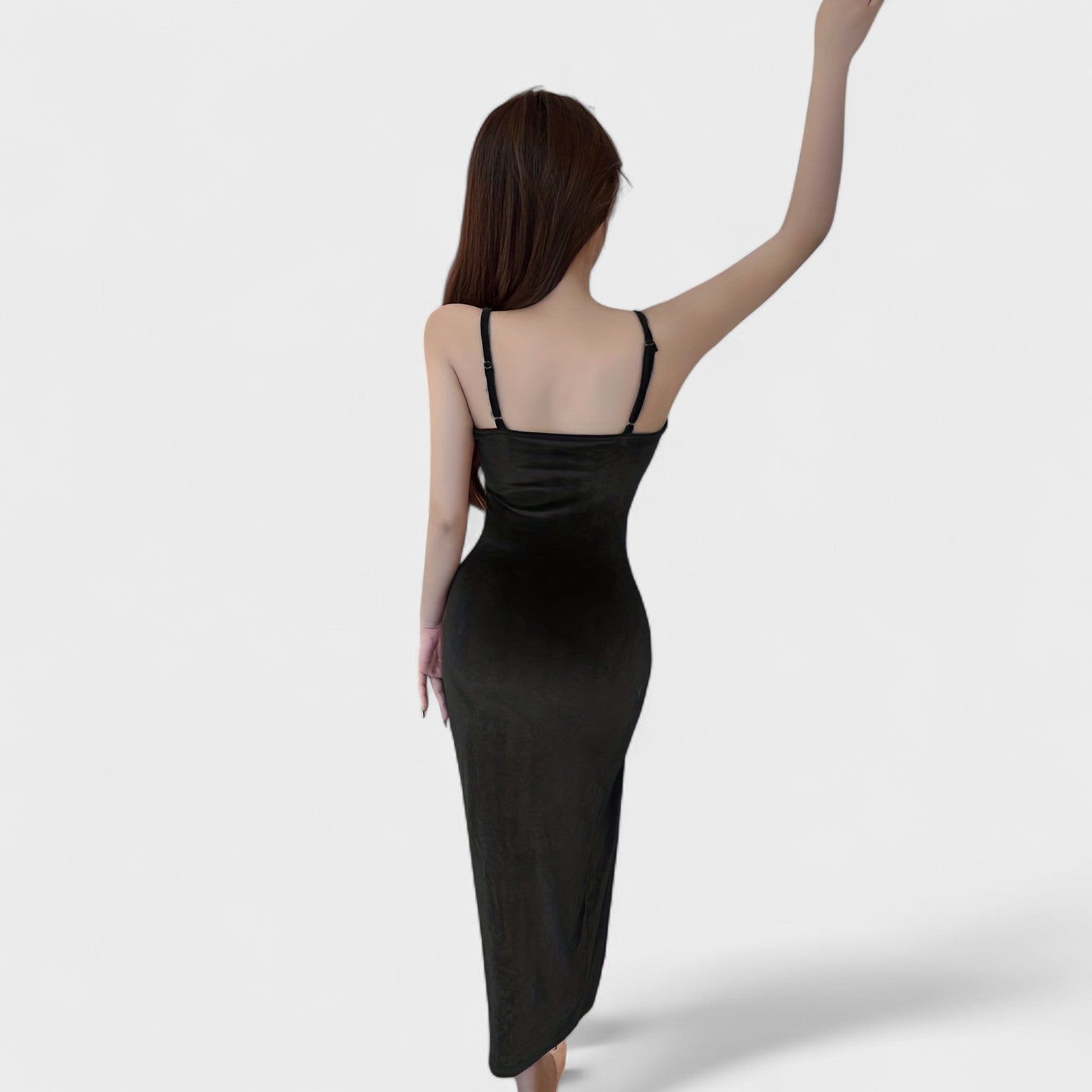 Gabriela™ | Vestido de terciopelo con abertura lateral