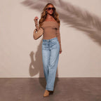 Carlota™ | Jeans de Cintura Alta Pierna Ancha