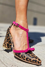 Leontina™ | Sandalias verdes con patrón de leopardo y detalle colorido