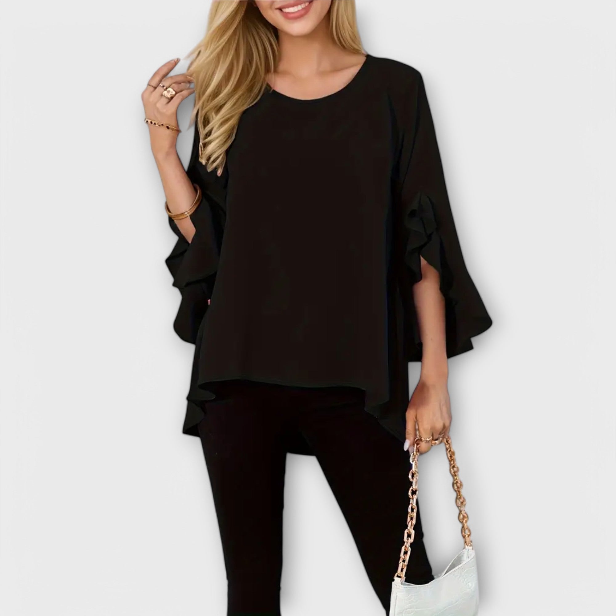 Aria™ | Una blusa de primavera perfecta con un escote redondo