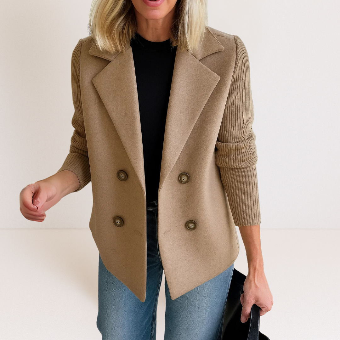 Marta™ | Abrigo Elegante con Mangas de Punto