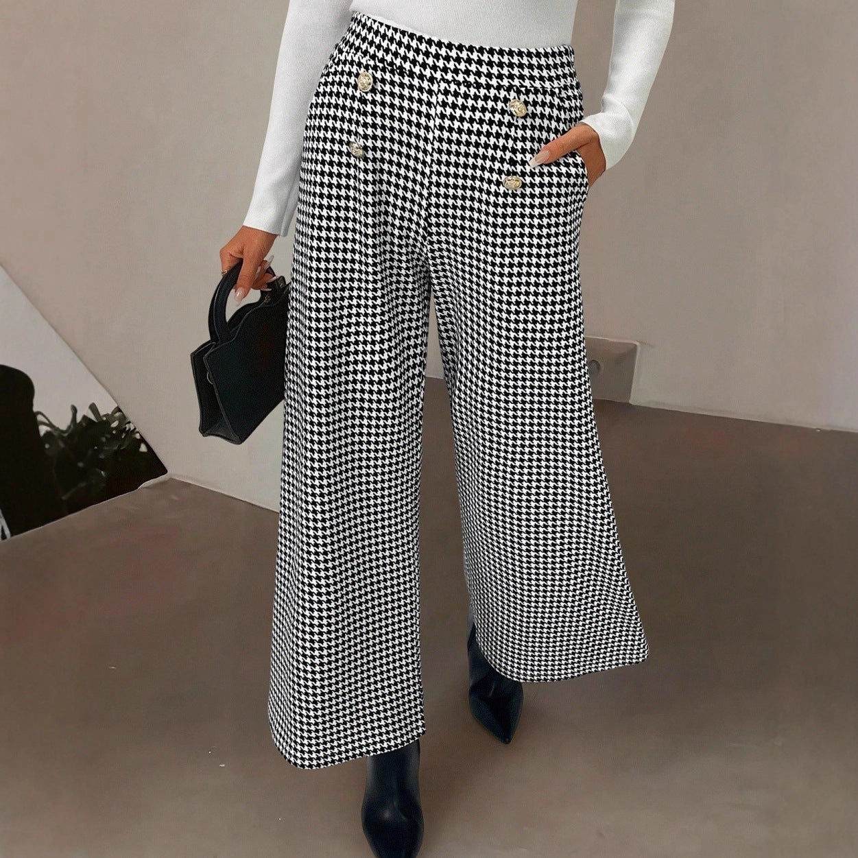 Houndstooth™ | Pantalones de Pata de Gallo Elegantes