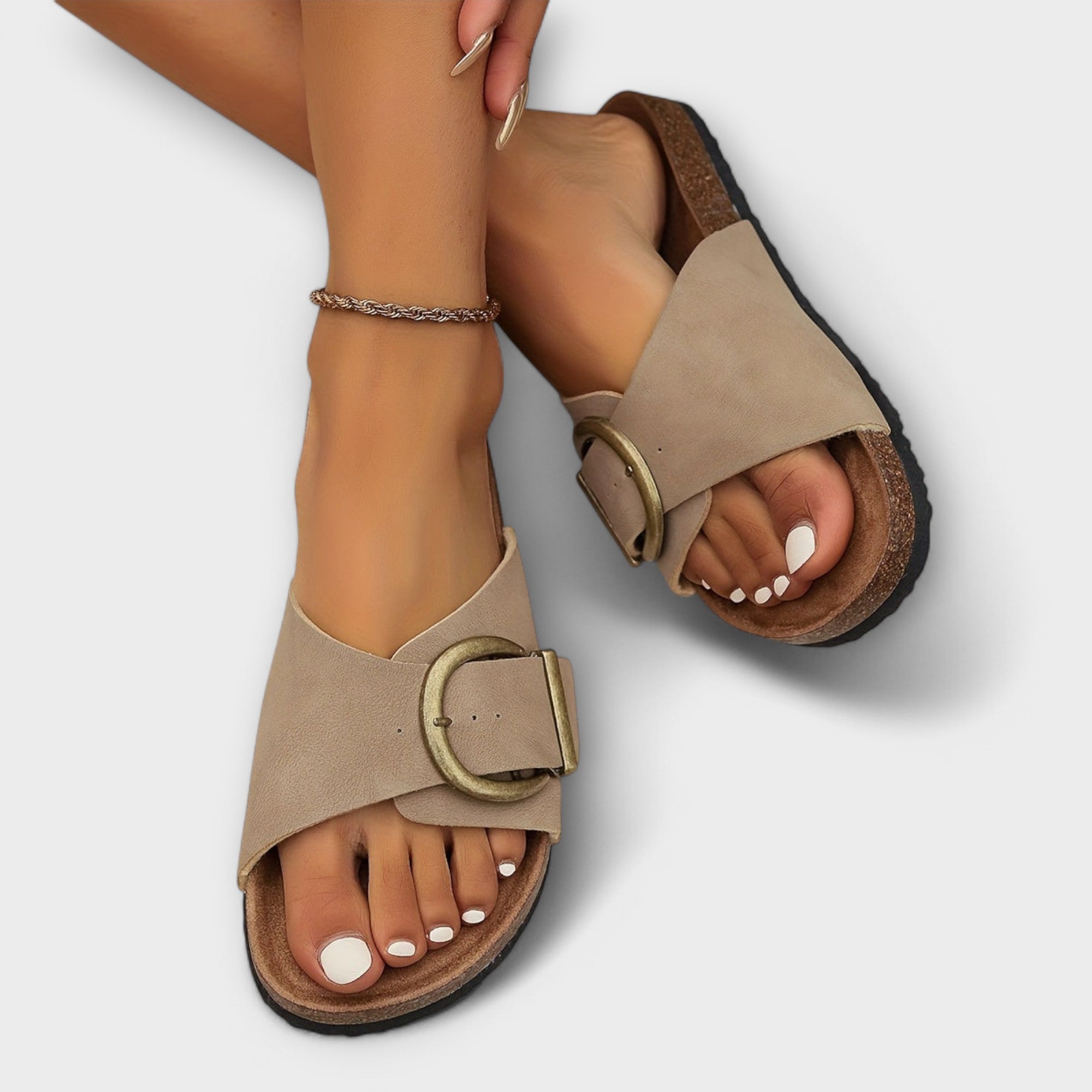 Margie™ | Sandalias de corcho para mujer con diseño de hebilla