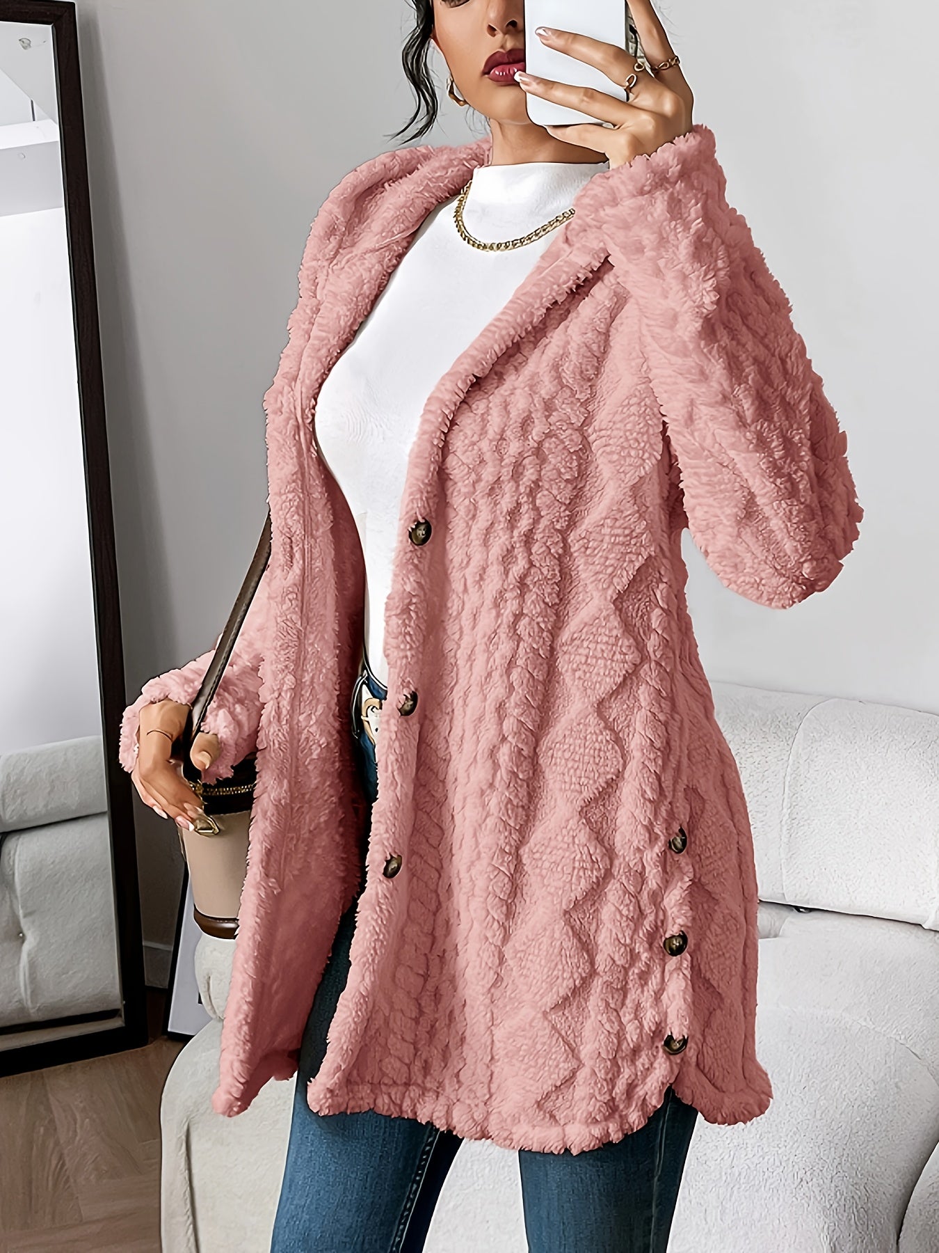 Sarahi™ | Abrigo con capucha de felpa