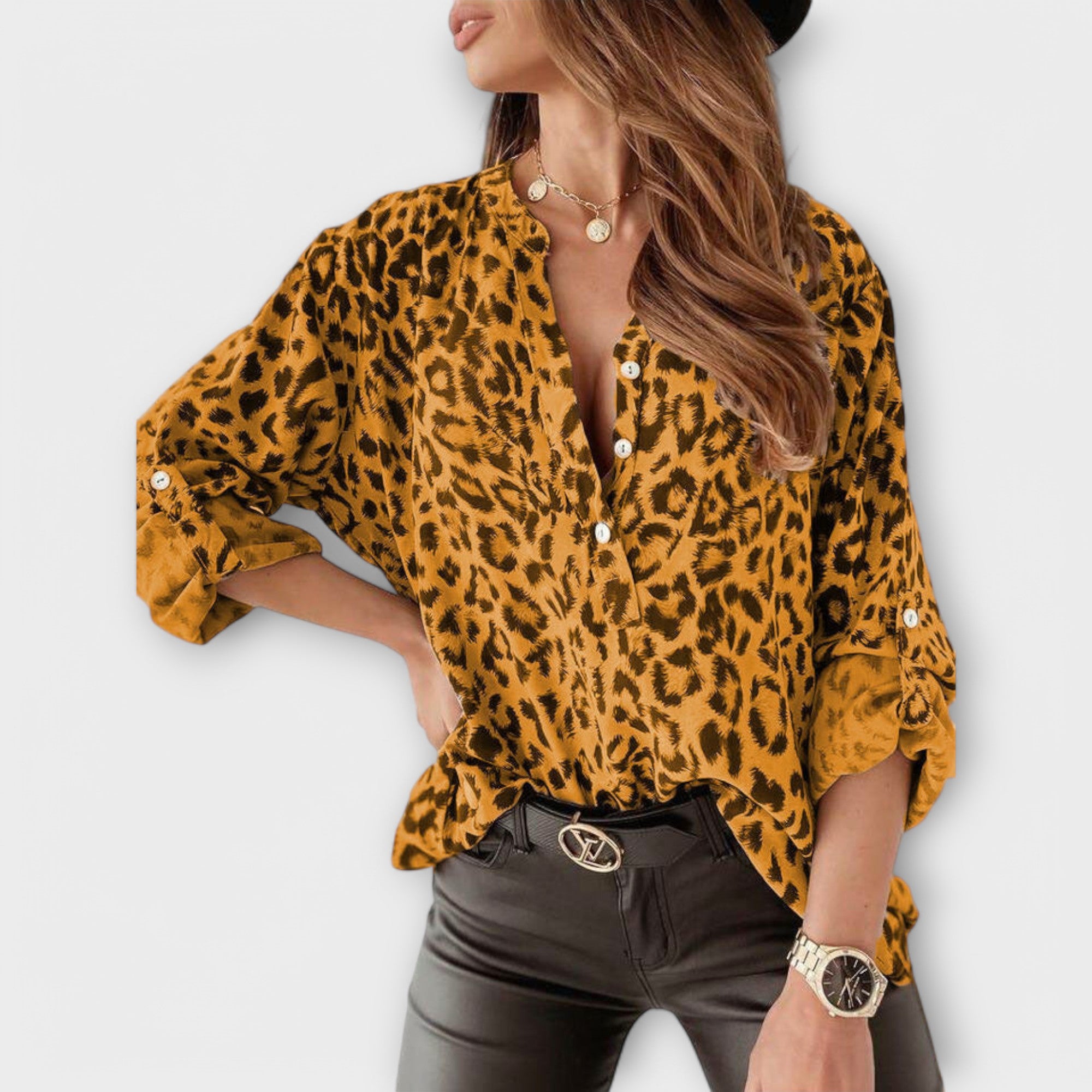 Iara™ | Blusa moderna con estampado de leopardo