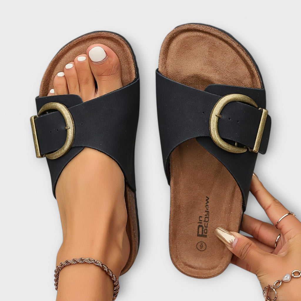 Margie™ | Sandalias de corcho para mujer con diseño de hebilla