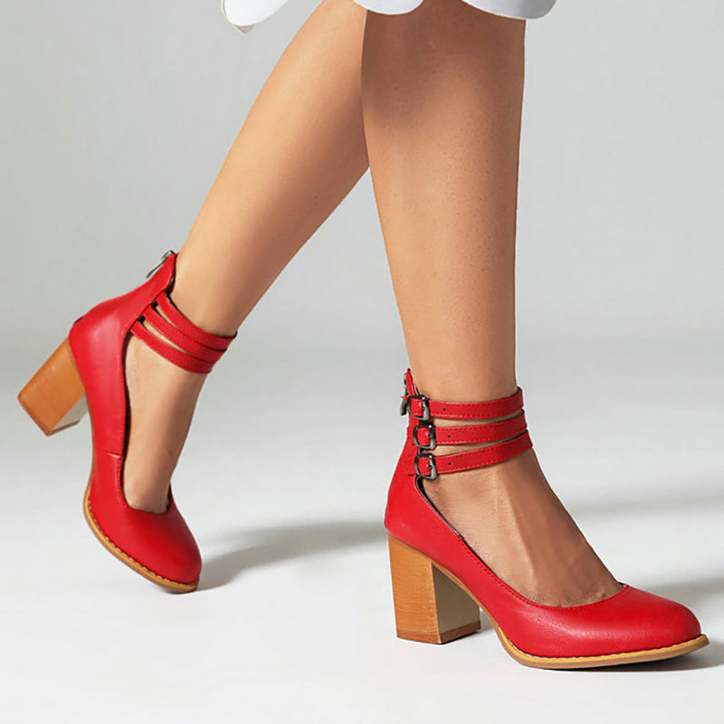 Casilda™ | Sandalias lisas con tira en el tobillo y suela gruesa