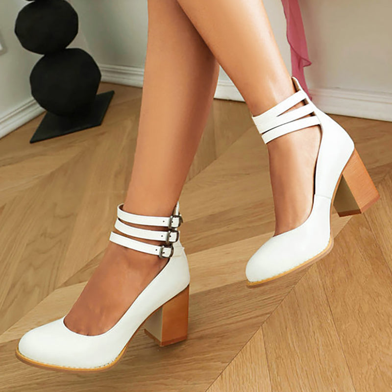 Casilda™ | Sandalias lisas con tira en el tobillo y suela gruesa