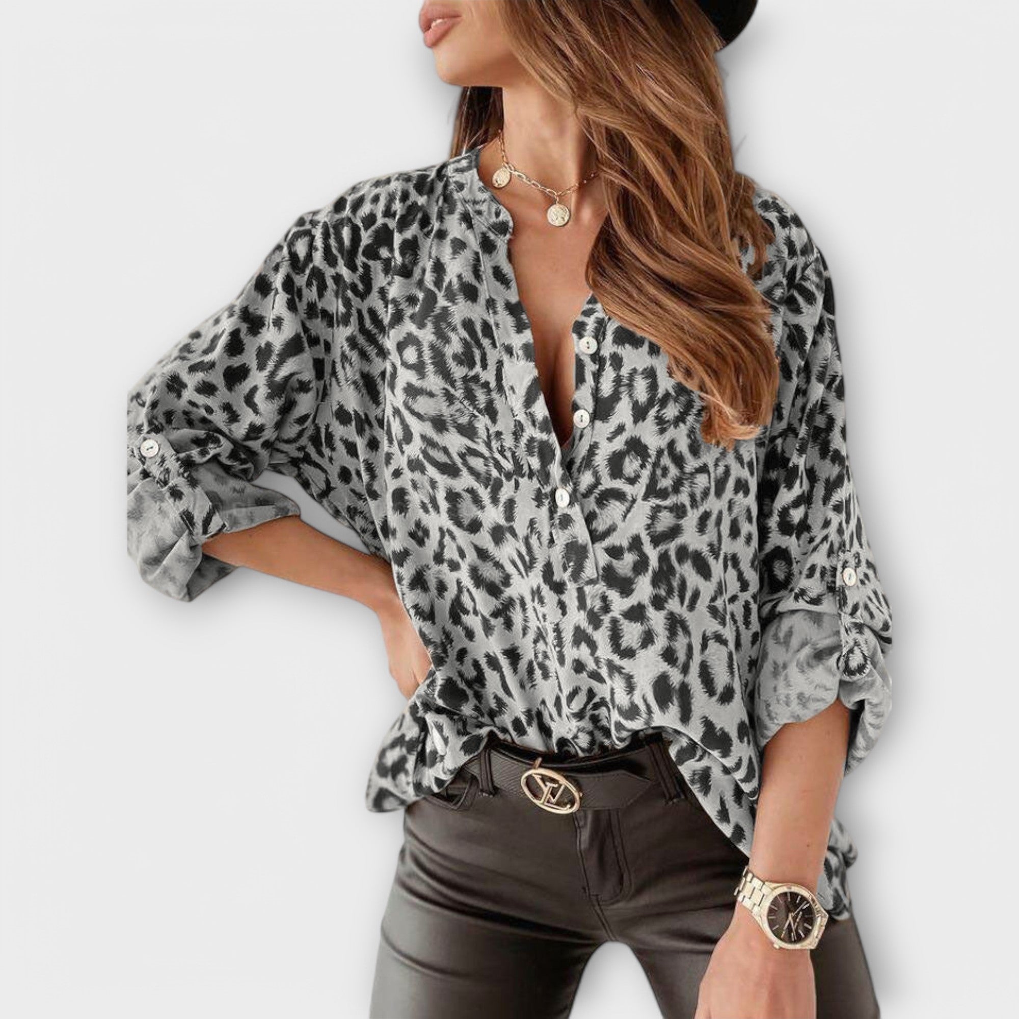Iara™ | Blusa moderna con estampado de leopardo