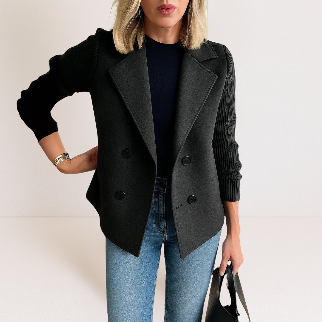 Marta™ | Abrigo Elegante con Mangas de Punto