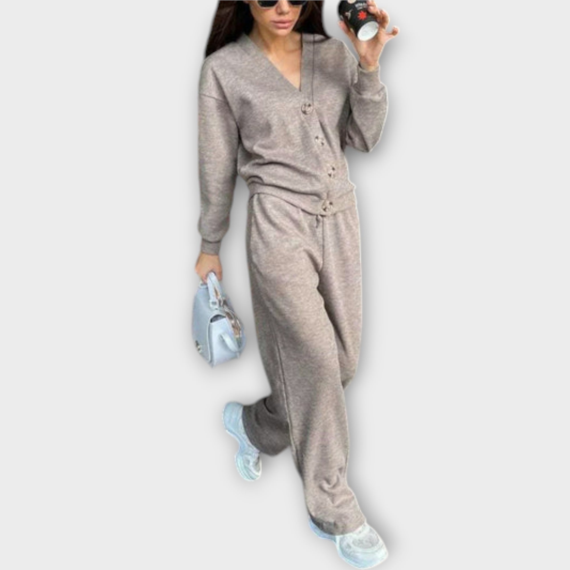 Chantal™ | Conjunto de chaqueta de punto y pantalones