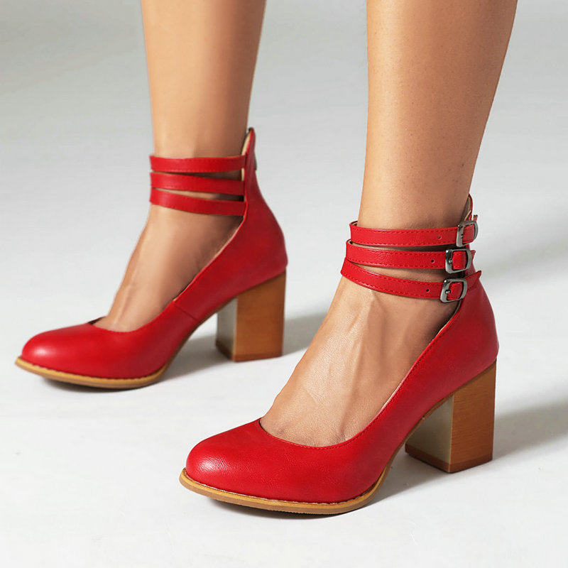 Casilda™ | Sandalias lisas con tira en el tobillo y suela gruesa