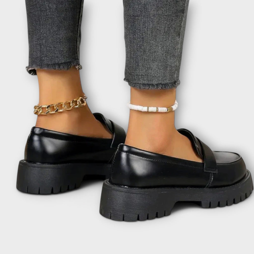 Calista™ | Mocasin para mujer con diseño ortopédico y cuña de satén