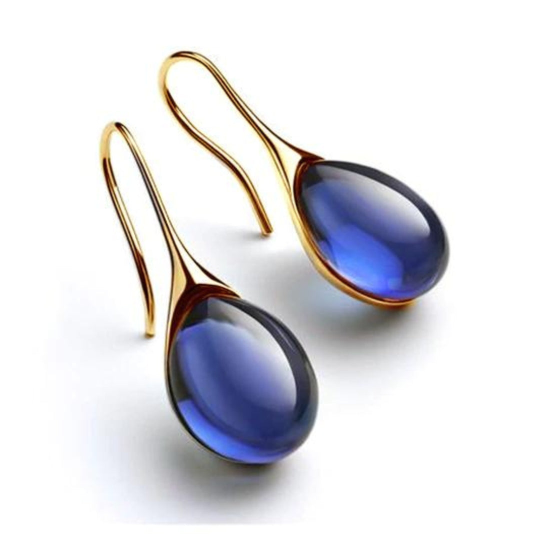 CristalLux Aretes Gota Oro Plata - Elegancia Brillante