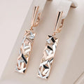 Pendientes Rectangulares Elegantes Brillantes Oro Plata