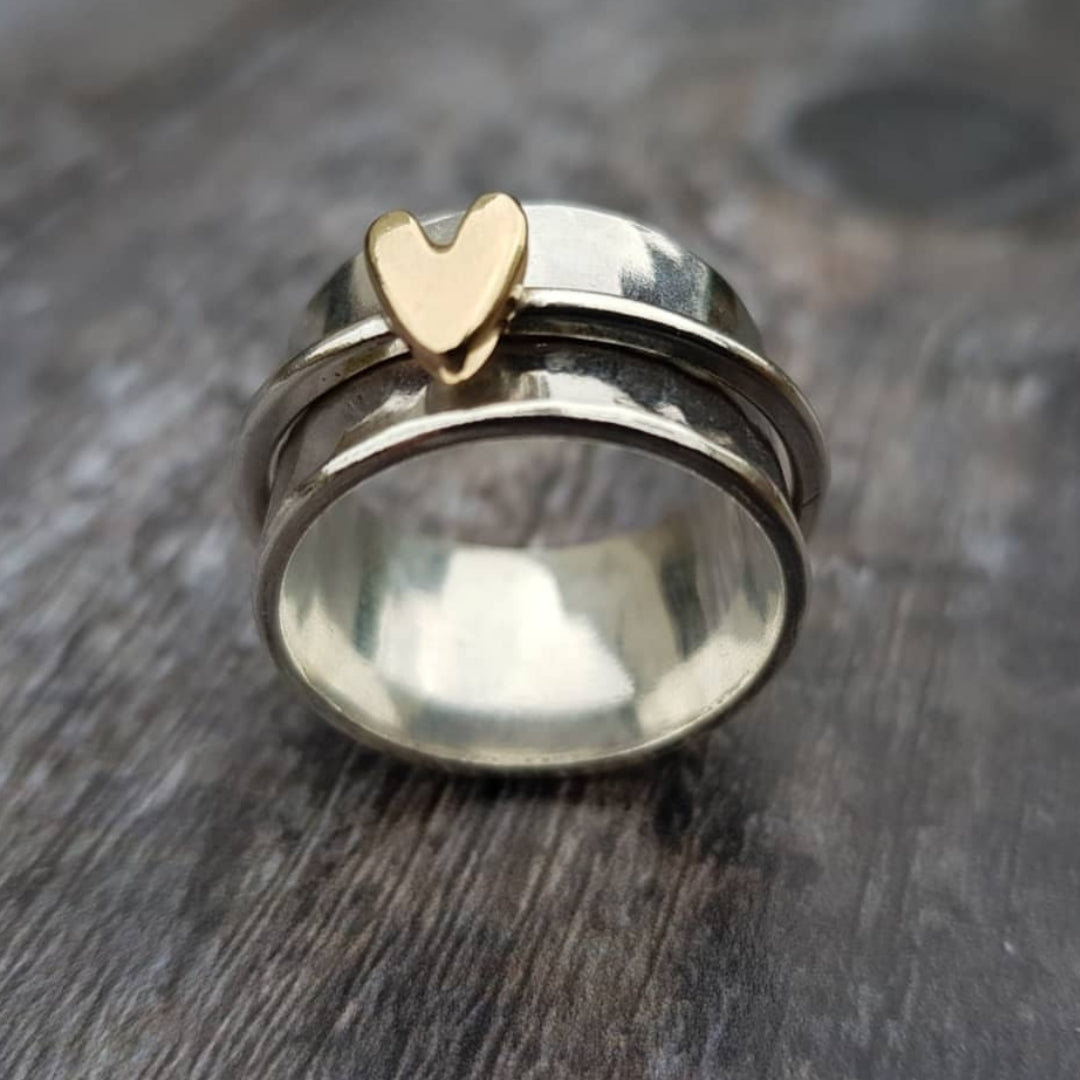 Amor | Anillo Único Oro Plata Vintage