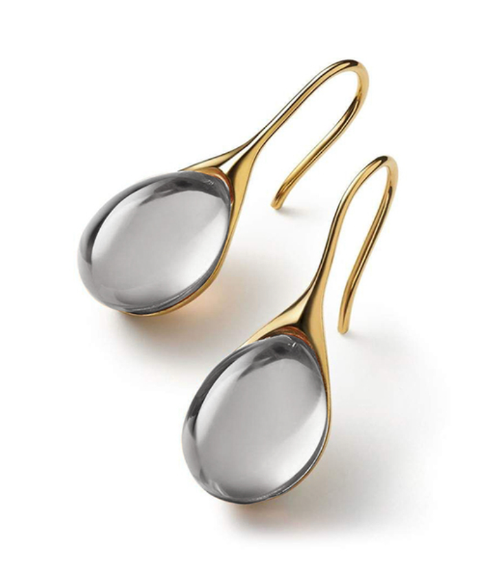 CristalLux Pendientes Gota Oro Plata - Elegancia Brillante