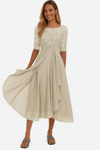 Aura™ | Vestido de Fiesta con Encaje y Chiffon