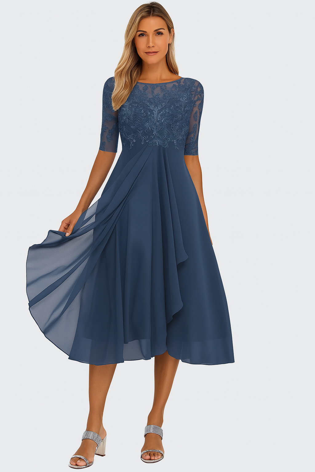 Aura™ | Vestido de Fiesta con Encaje y Chiffon
