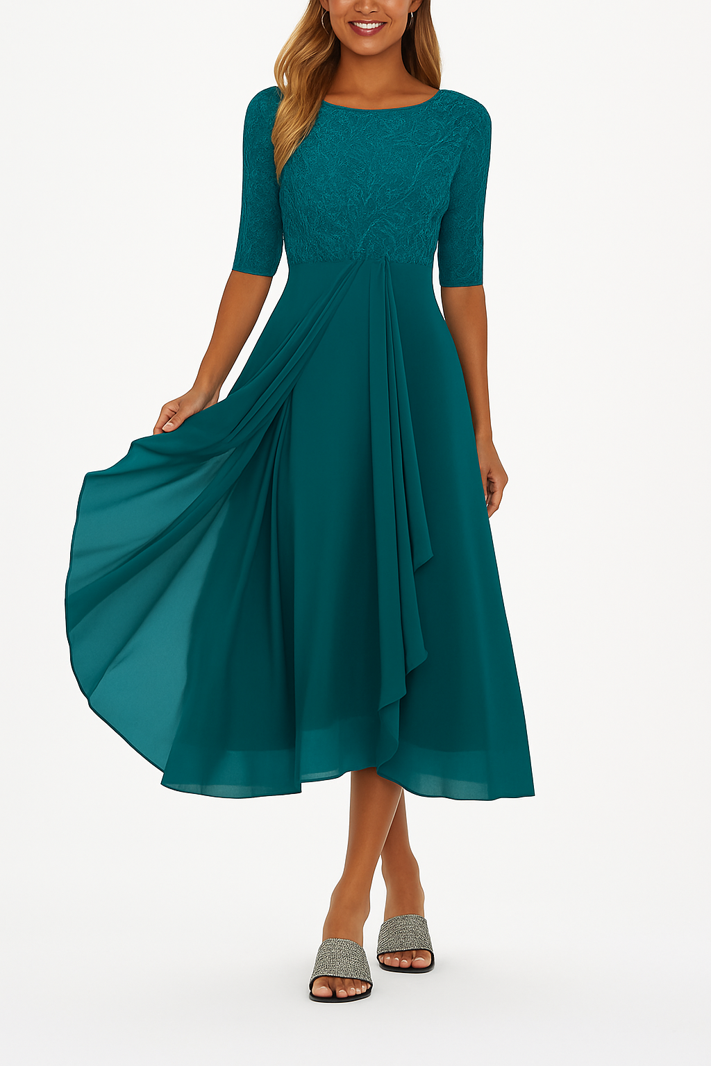 Aura™ | Vestido de Fiesta con Encaje y Chiffon