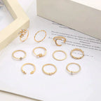 BrilhoLuxo 10 Anillos Bohemios Plata Oro - Sofisticado