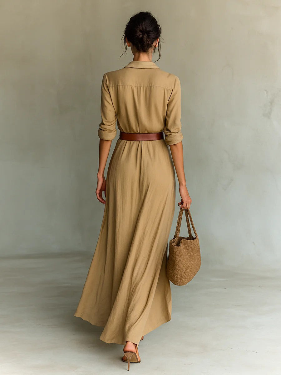 Lurdes™ | Vestido Maxi Cruzado Con Cinturón